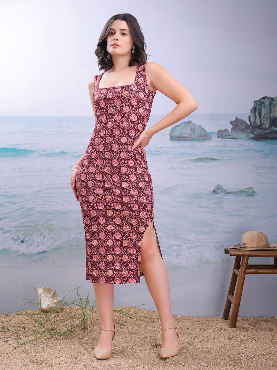 Prajaktta Hand-Embroidered Floral Midi Dress
