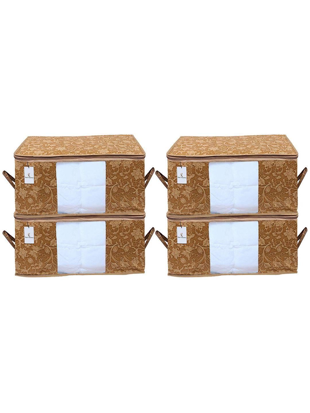 Buy Kuber Industries Beige & Brown 4 Pieces Printed Multi Utility Organisers - - Home for Unisex