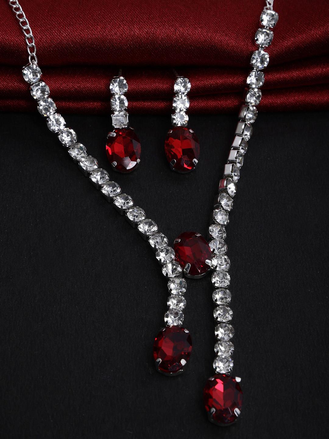 Buy Sangria Stone Studded Jewellery Set - - Accessories for Women