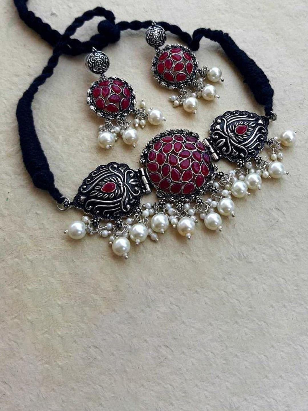 Buy Sangria Stone Studded & Beaded Jewellery Set -  - Accessories for Women