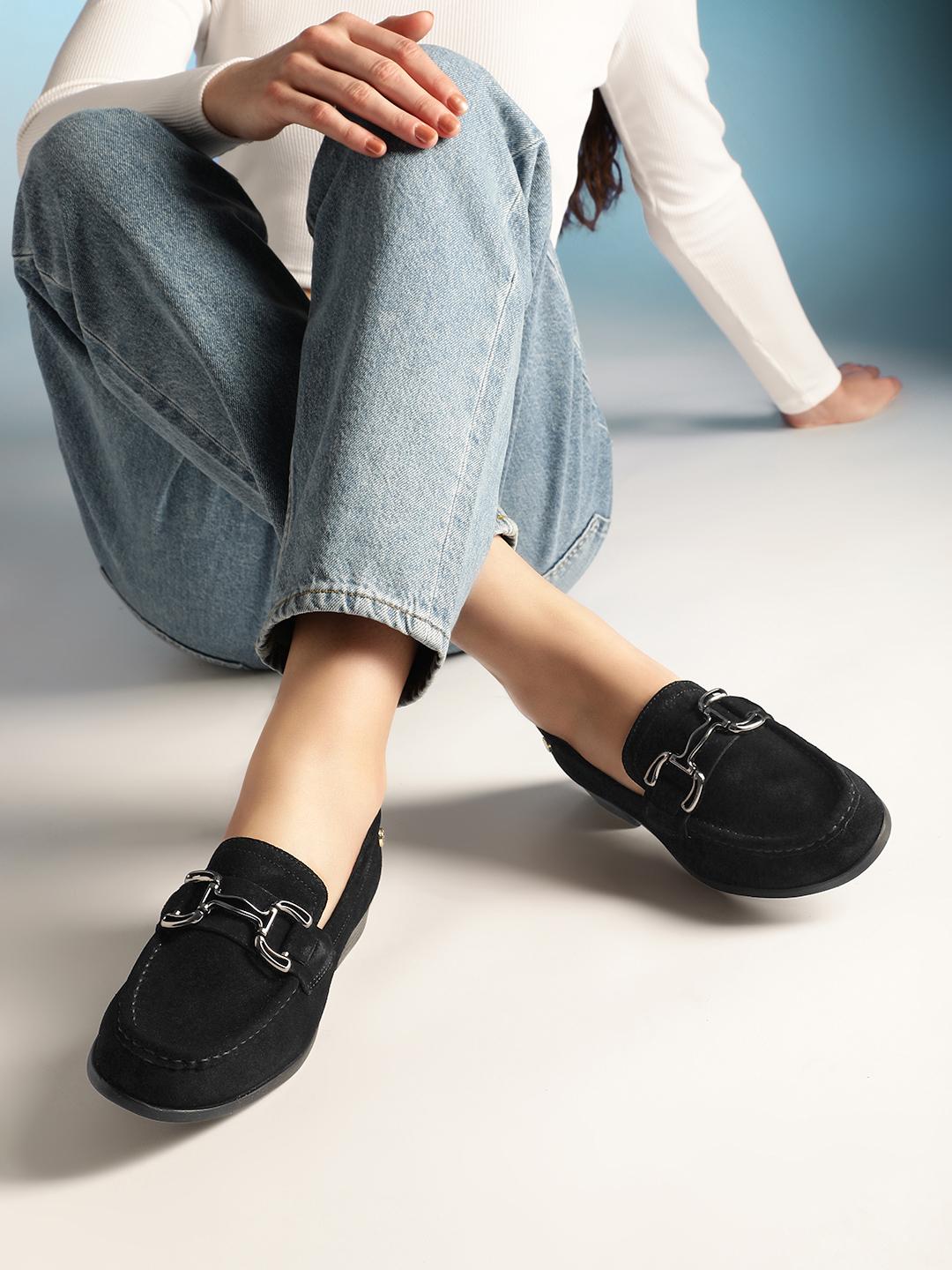 Chaussures Plates En Daim Nautica Pour Femme - Taille 39 (US 8.5) - Noir - Neuf Sans Boîte