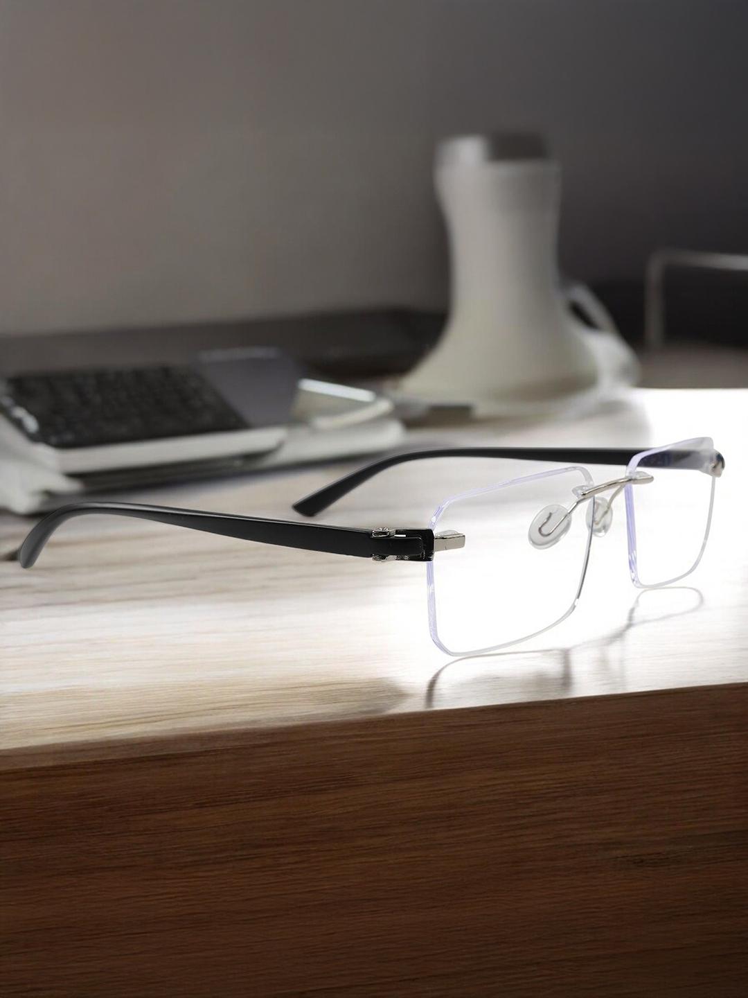 Buy REDEX Unisex Daily Wear Black & Transparent Full Rim Rectangle Eyeglasses -  - Accessories for Unisex