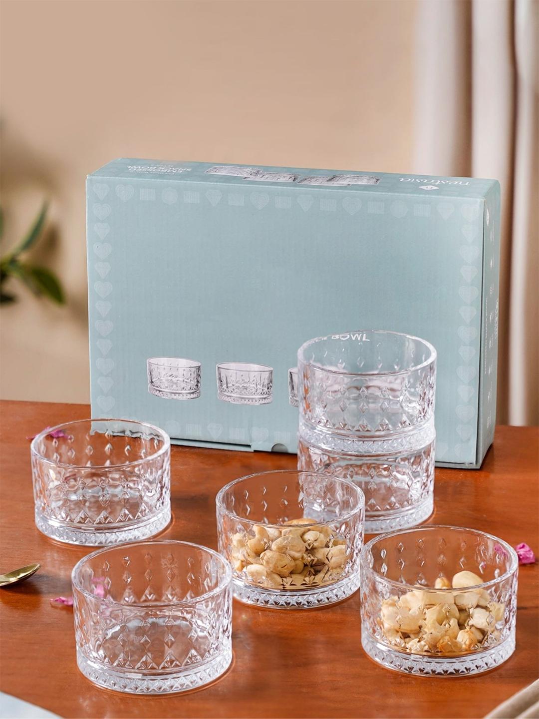 Buy Nestasia Transparent 6 Pieces Glass Small Snack Bowls 220ml -  - Home for Unisex