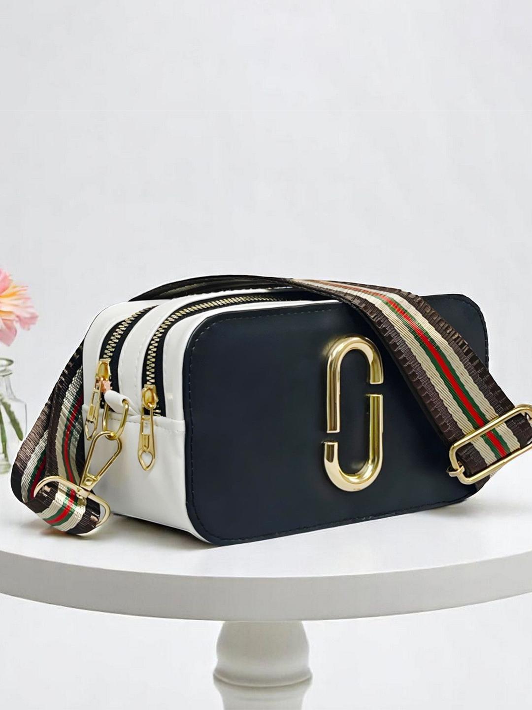 Buy CLARIS JAMES Typography Printed Detachable Strap Zip Detail Structured Sling Bag -  - Accessories for Women