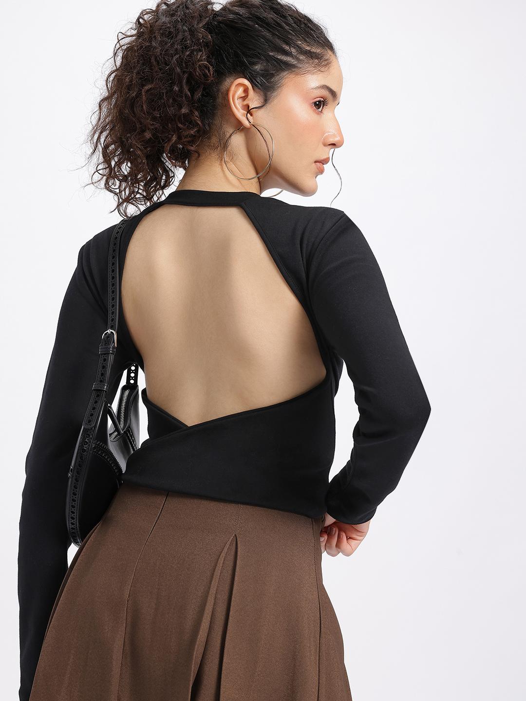 Buy Glitchez Slim Fit Styled Back Top - Tops for Women 32437655 | Myntra