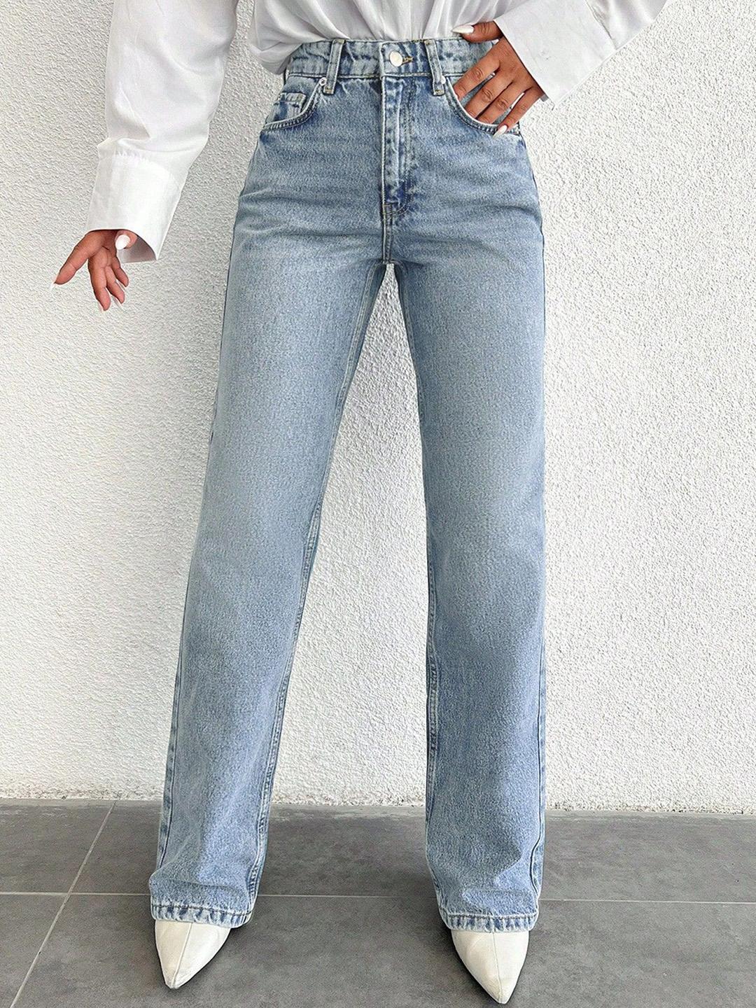 Women's Beige Comfort Slim Fit Light Fade Acid Wash Stretchable Jeans