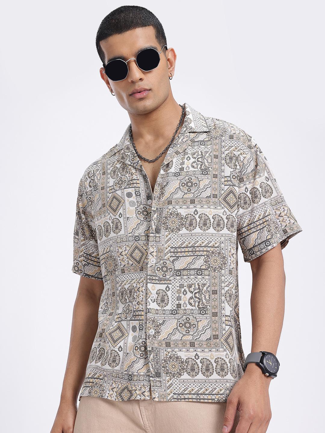 glitchez Paisley Print Relaxed Shirt