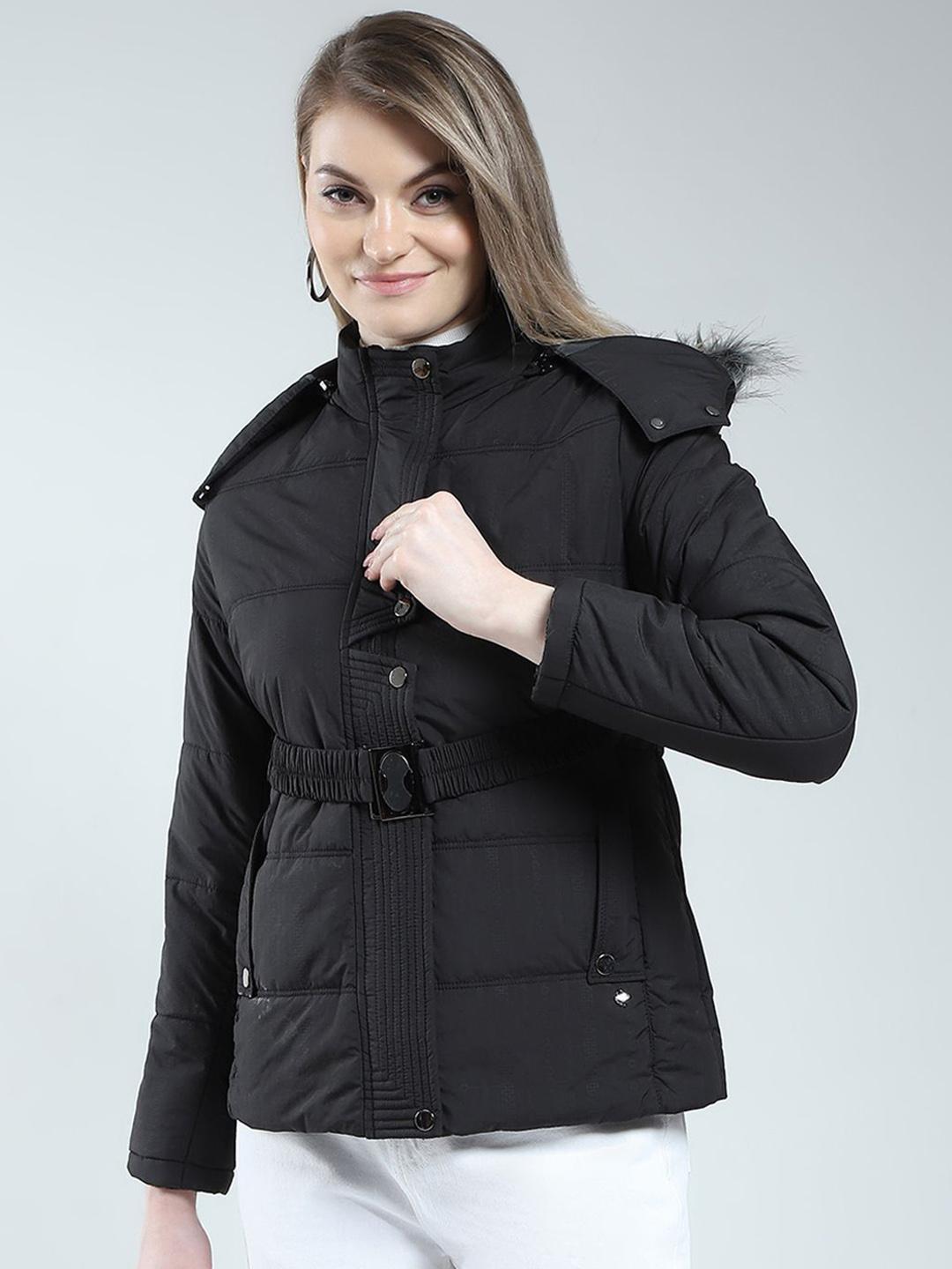 Monte Carlo Detachable Hooded Puffer Jacket With Faux Fur Trim