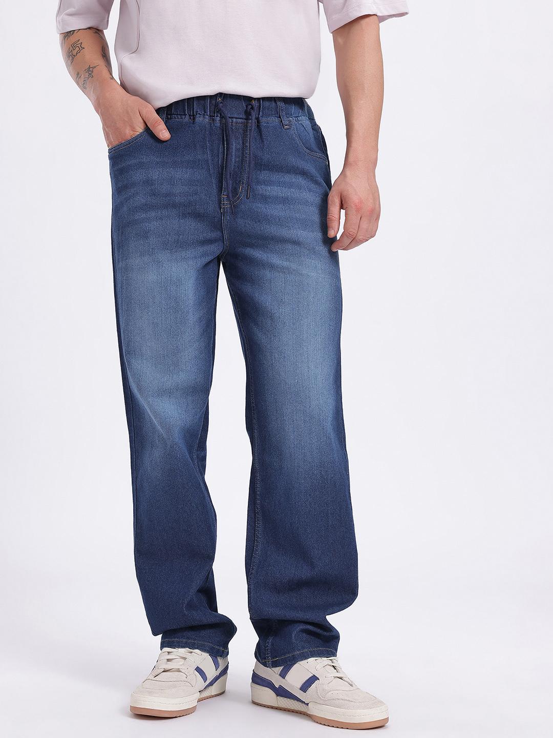 glitchez Men Medium Shade Relaxed Fit Jeans