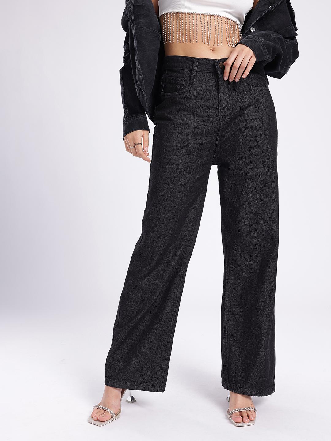 glitchez Women Vintage Wide Leg Jeans