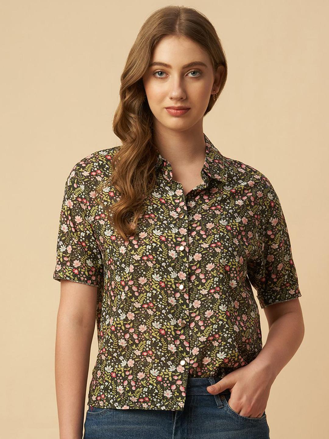 Buy Chemistry Women Floral Printed Spread Collar Casual Shirt - Shirts ...