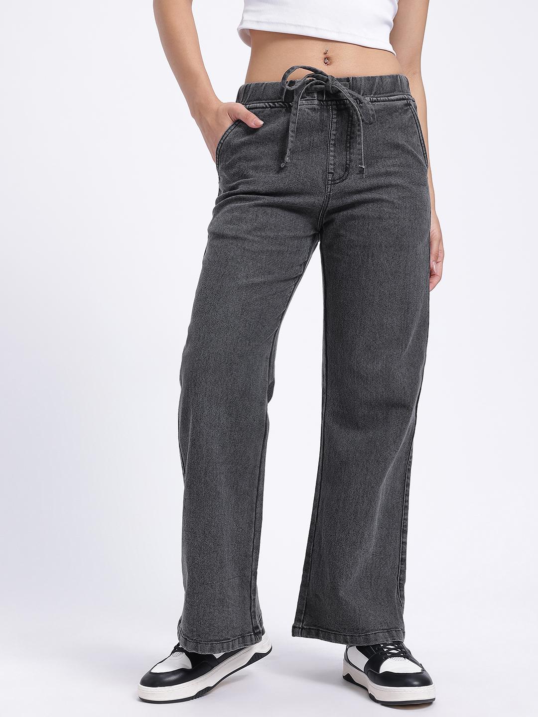 glitchez Women Stretchable Wide Leg Jeans