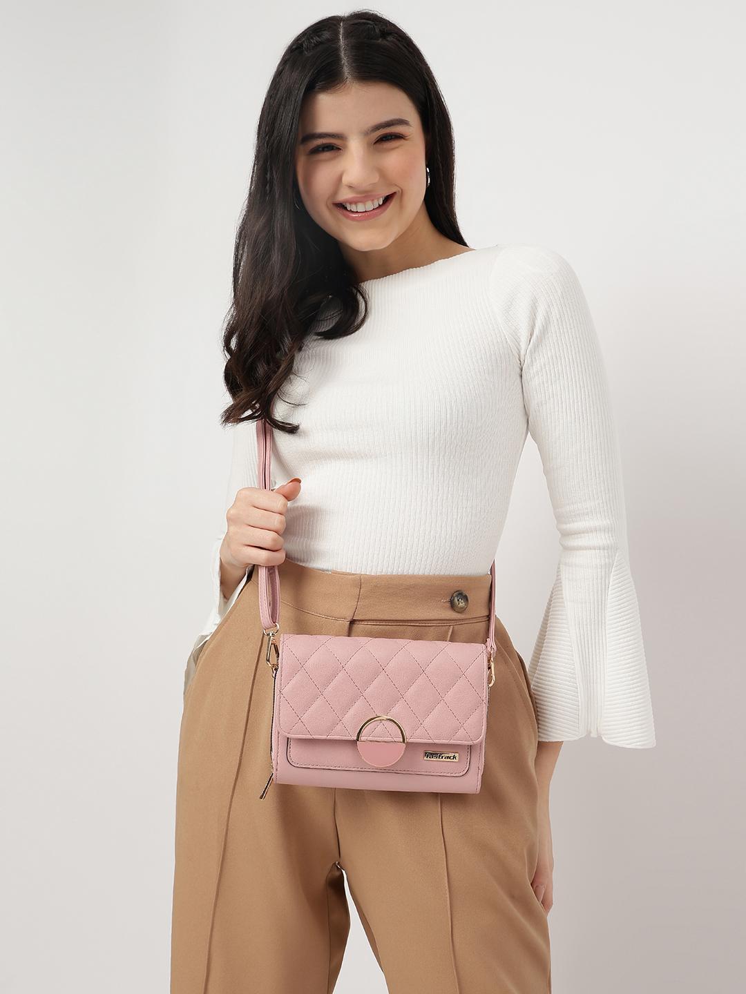 Buy Fastrack Women Pink Quilted Envelope Clutch -  - Accessories for Women