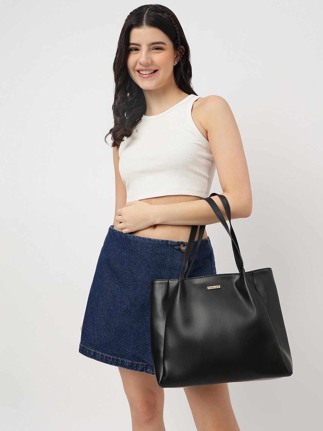 Buy Fastrack Women Solid Tote Bag Fits Upto 11
