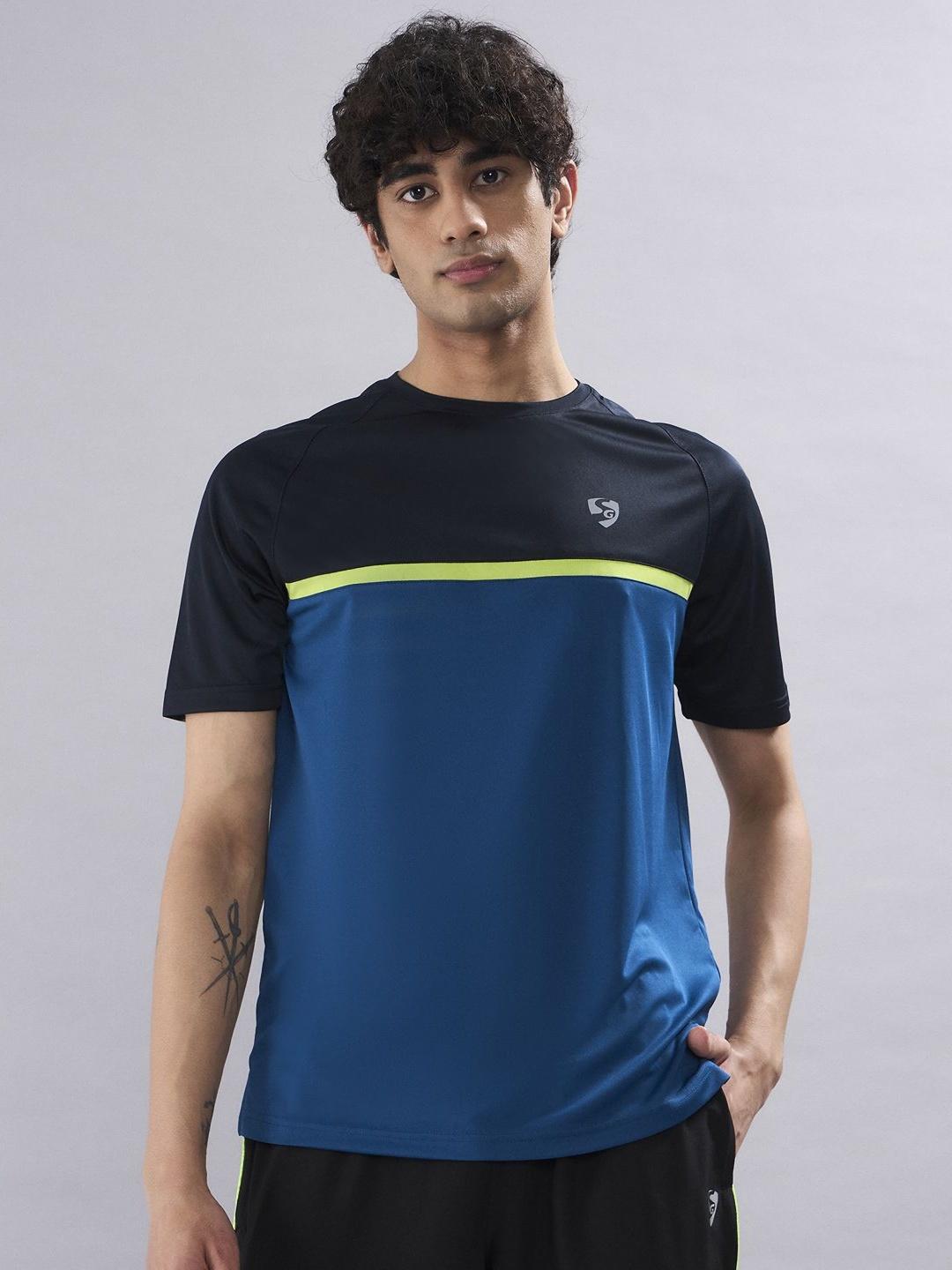 Buy SG Men Colourblocked Short Sleeves Sports T Shirt - Tshirts for Men ...