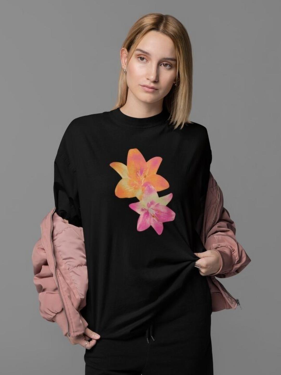 Buy Art By Ritik Unisex Black Floral T Shirt - Tshirts for Unisex ...