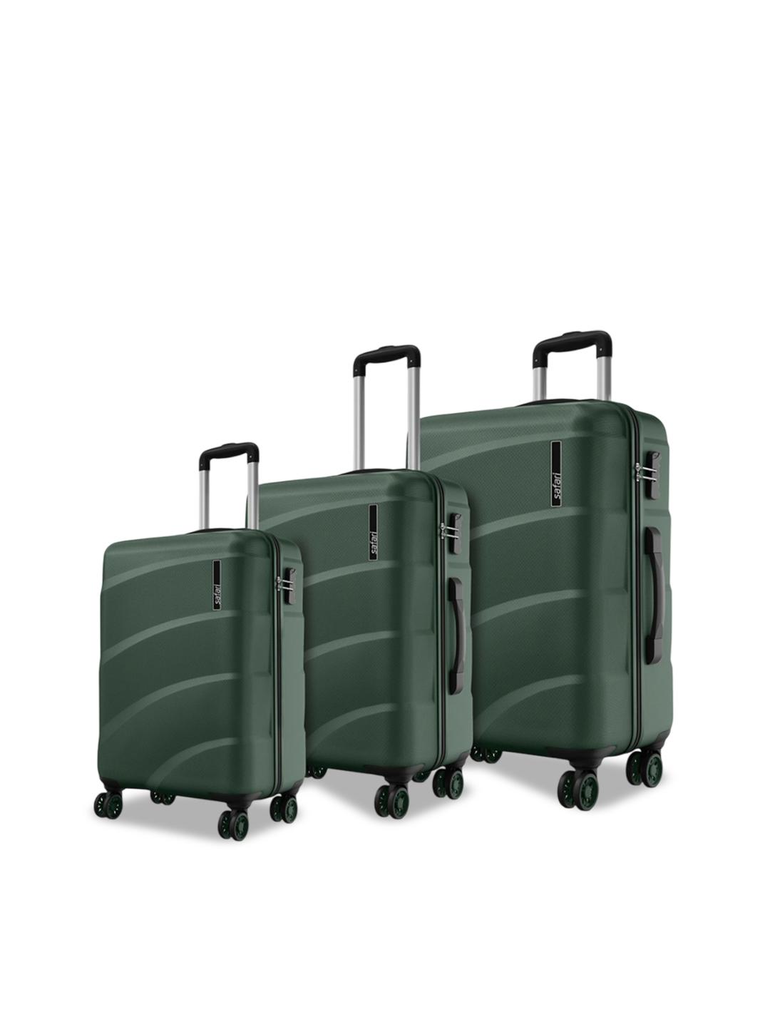 Buy Safari Set Of 3 Zuno Solid 360 Degree Rotation 8 Wheel Medium Trolley Bag 122L - - Accessories for Unisex