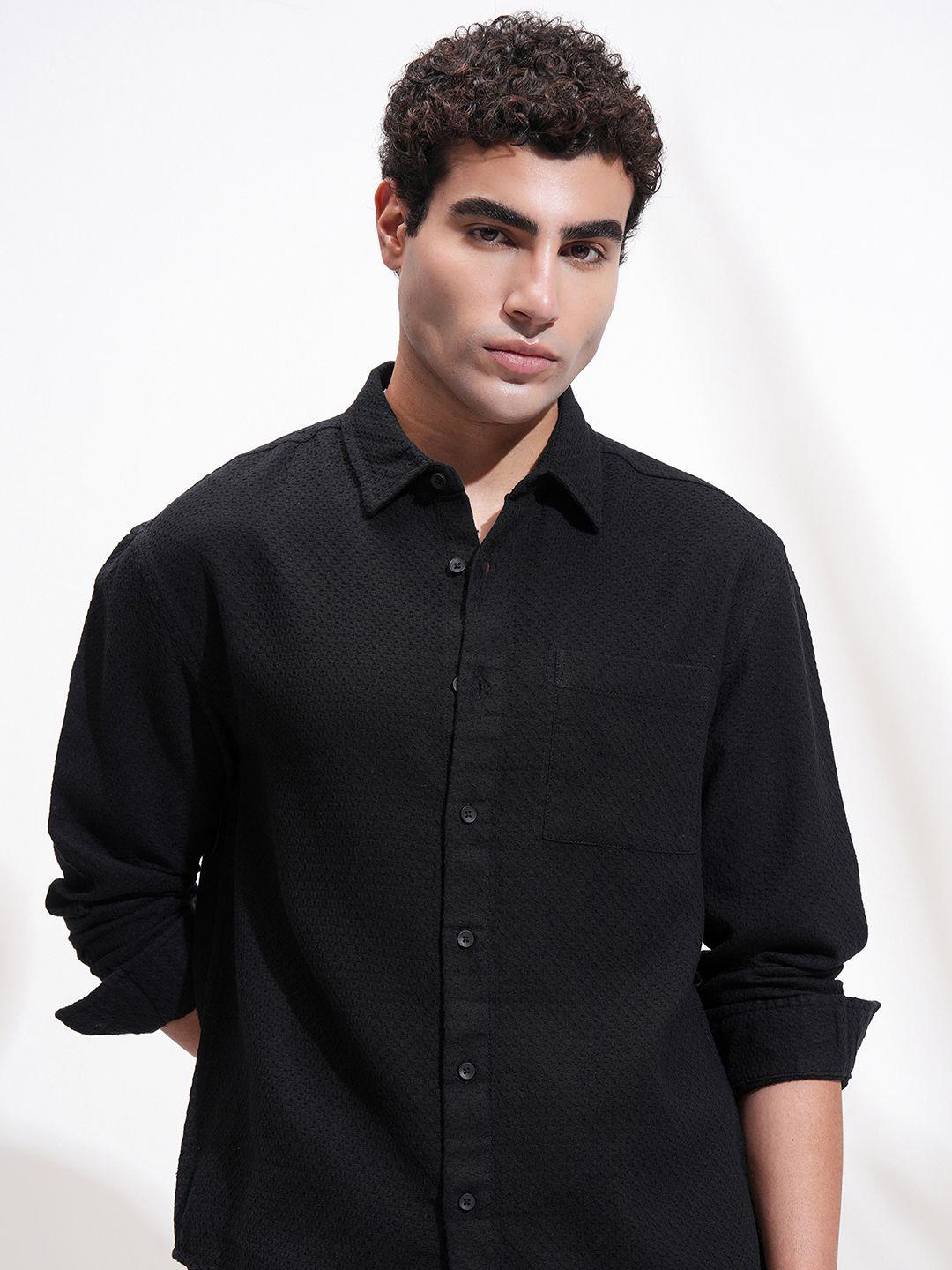 Men's Olive Premium Spread Collar Cotton Casual Shirt