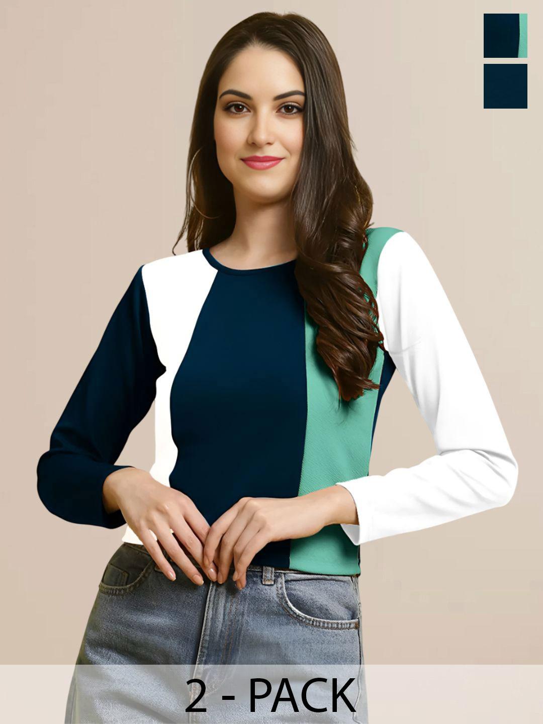 Colorblocked Top Buy Mast & Harbour Pack Of 2 Women Colourblocked Top - Tops for Women ...