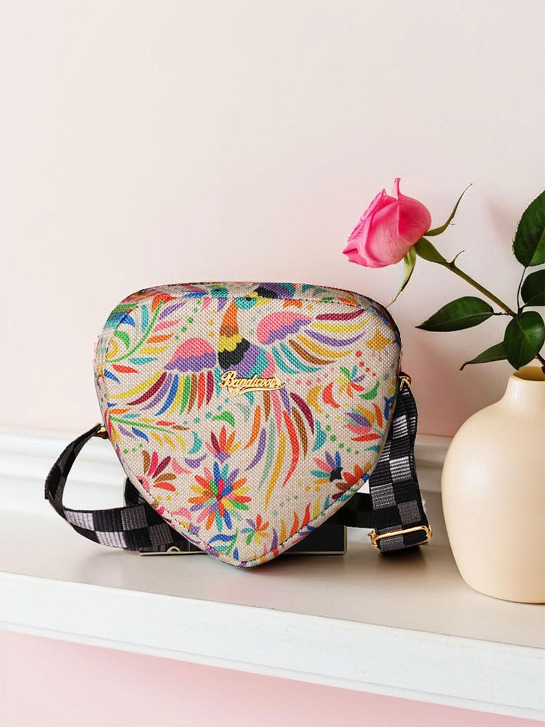 Buy BANDICOOT Printed Structured Sling Bag With Fringed - - Accessories for Women