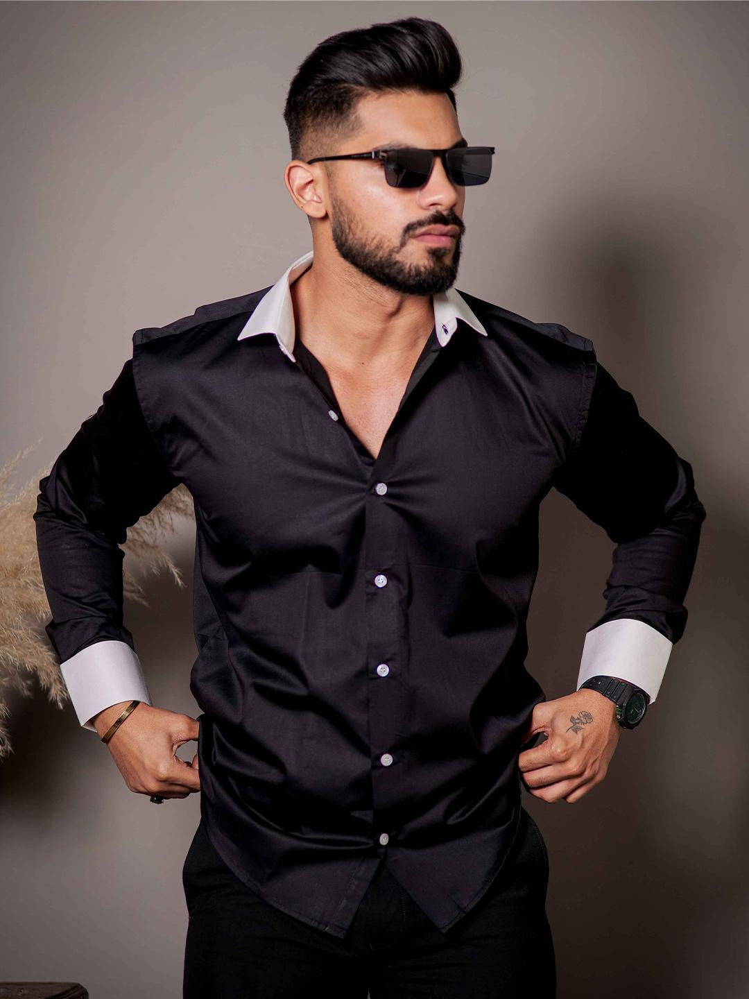 Foomer Standard Spread Collar Full Sleeves Regular Fit Shirt
