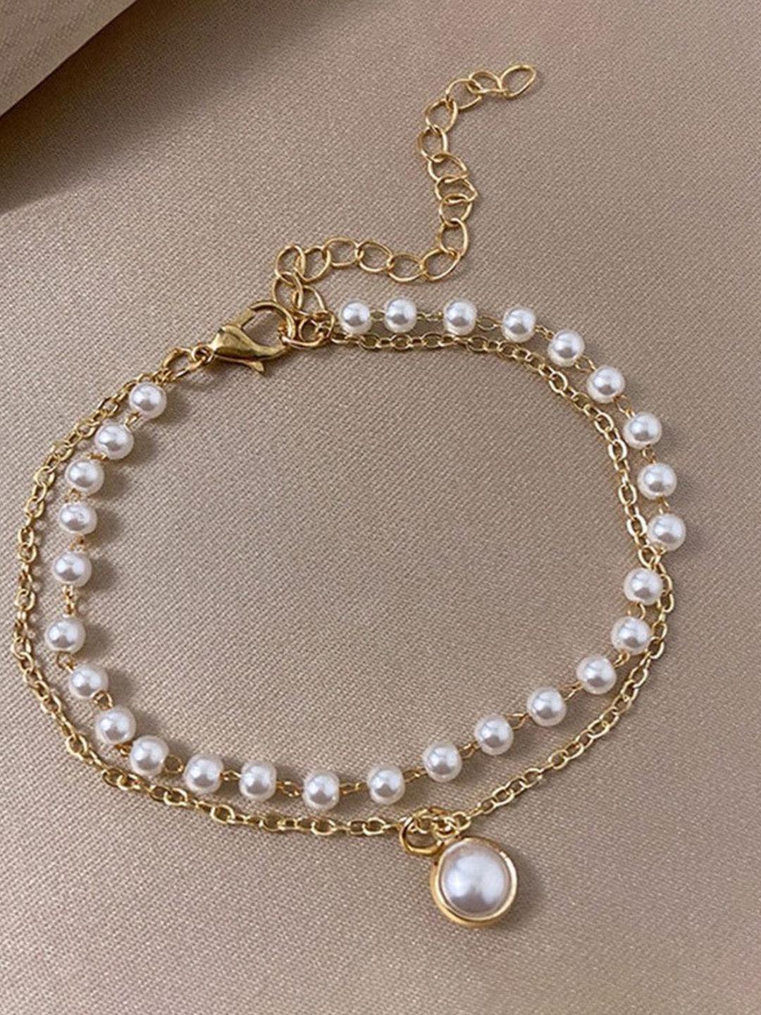 Buy DIVASTRI Women Pearls Gold Plated Charm Bracelet -  - Accessories for Women