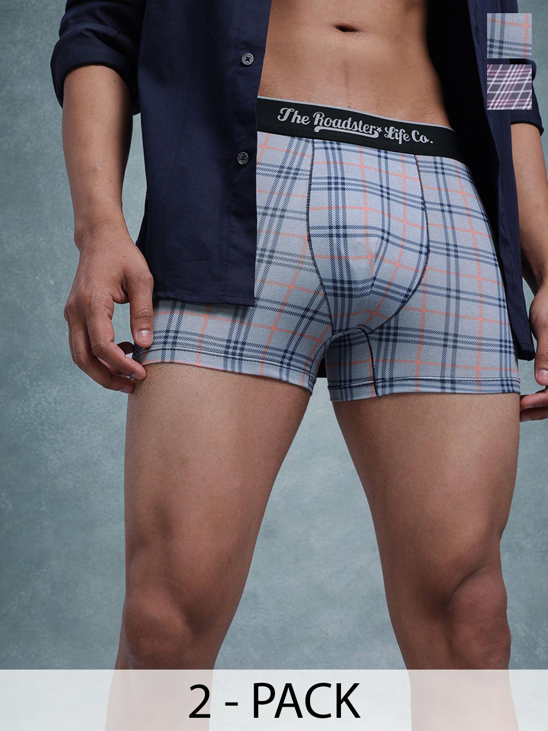 Buy The Roadster Lifestyle Co Pack Of 2 Checked Ultra Soft Stretchable Waistband Trunks
PACK O -  - Apparel for Men