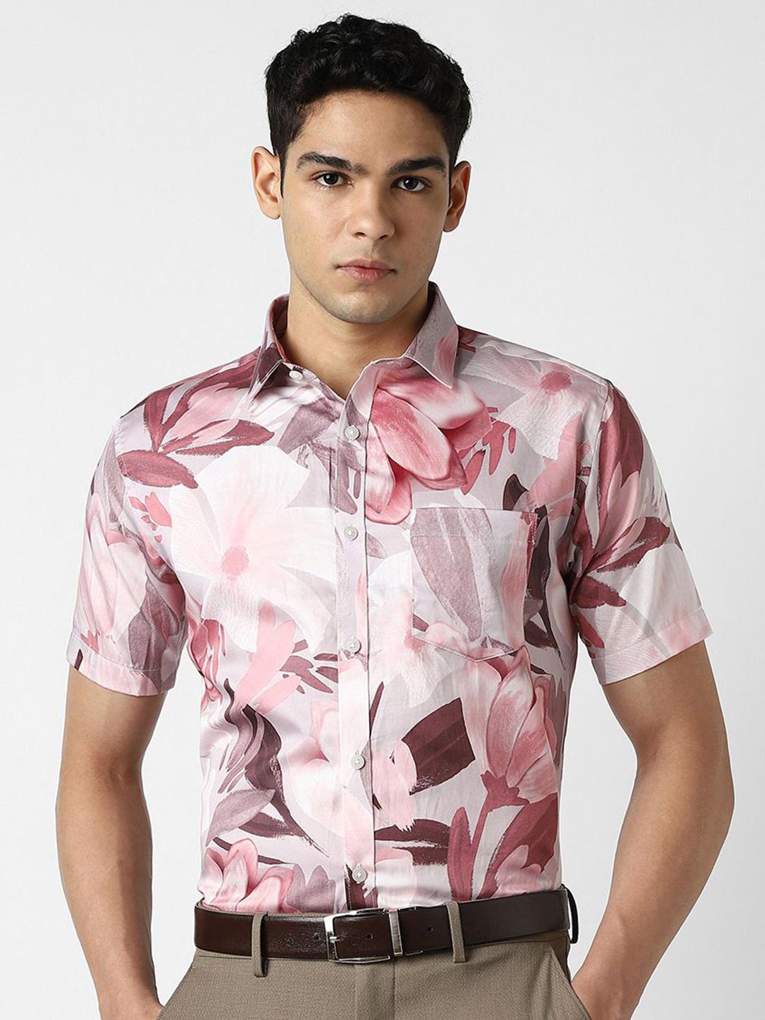 Van Heusen  Men Floral Printed Spread Collar Cotton Party Shirt