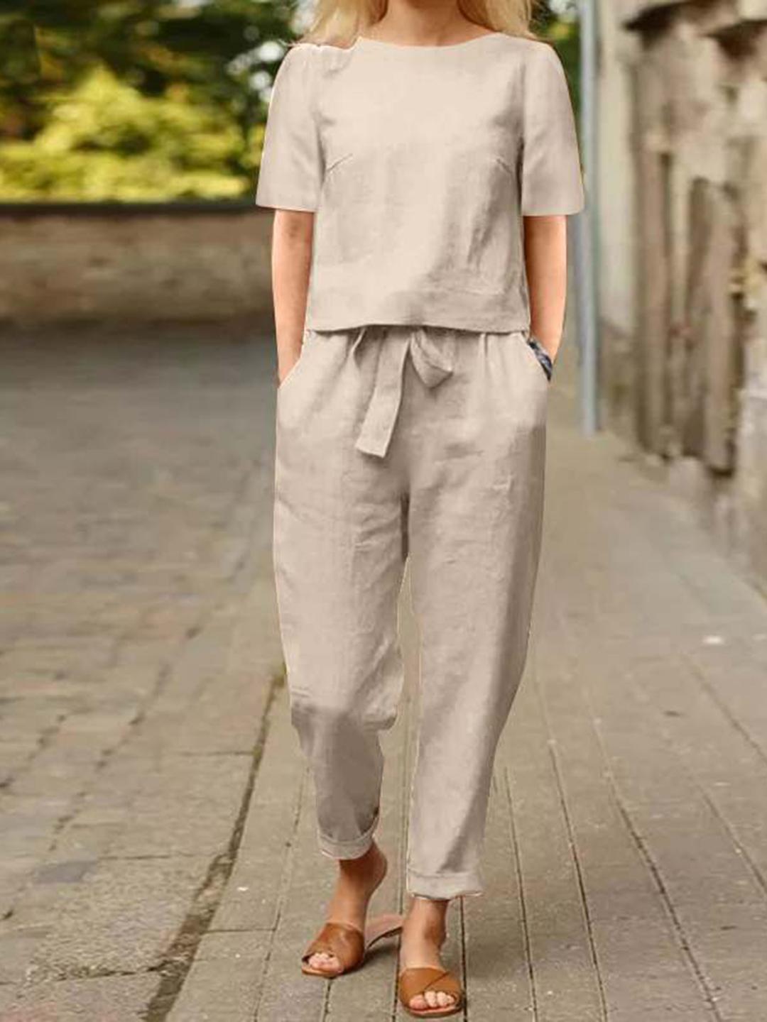 Buy Mast & Harbour Pure Cotton Top & Trousers Co Ord Set - - Apparel for Women