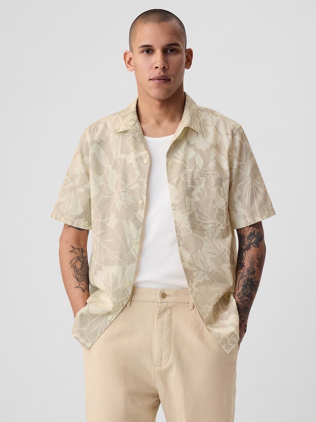 GAP Floral Printed Linen Cotton Casual Shirt