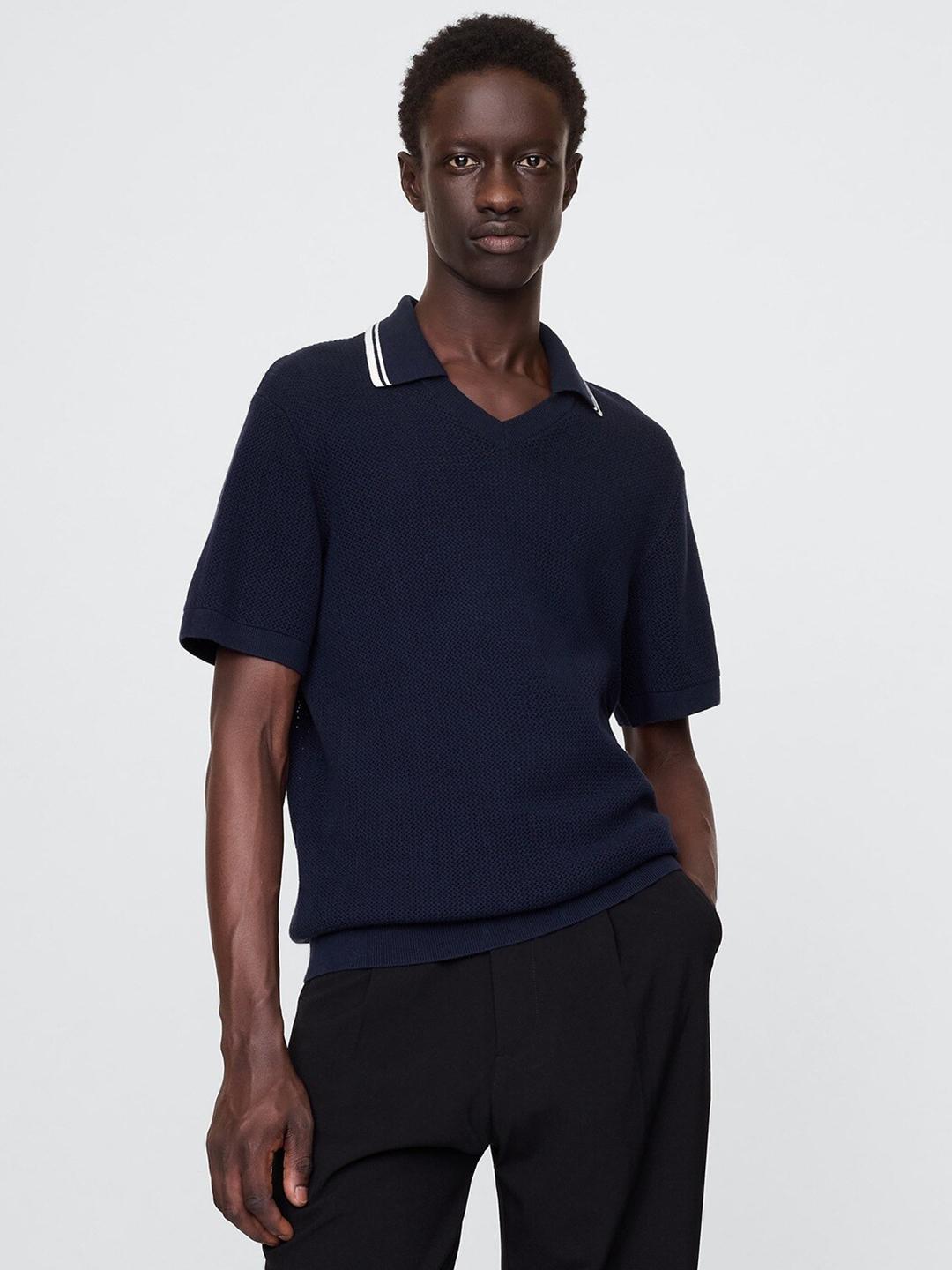 Buy GAP Self Design Polo Collar Pure Cotton T Shirt - - Apparel for Men