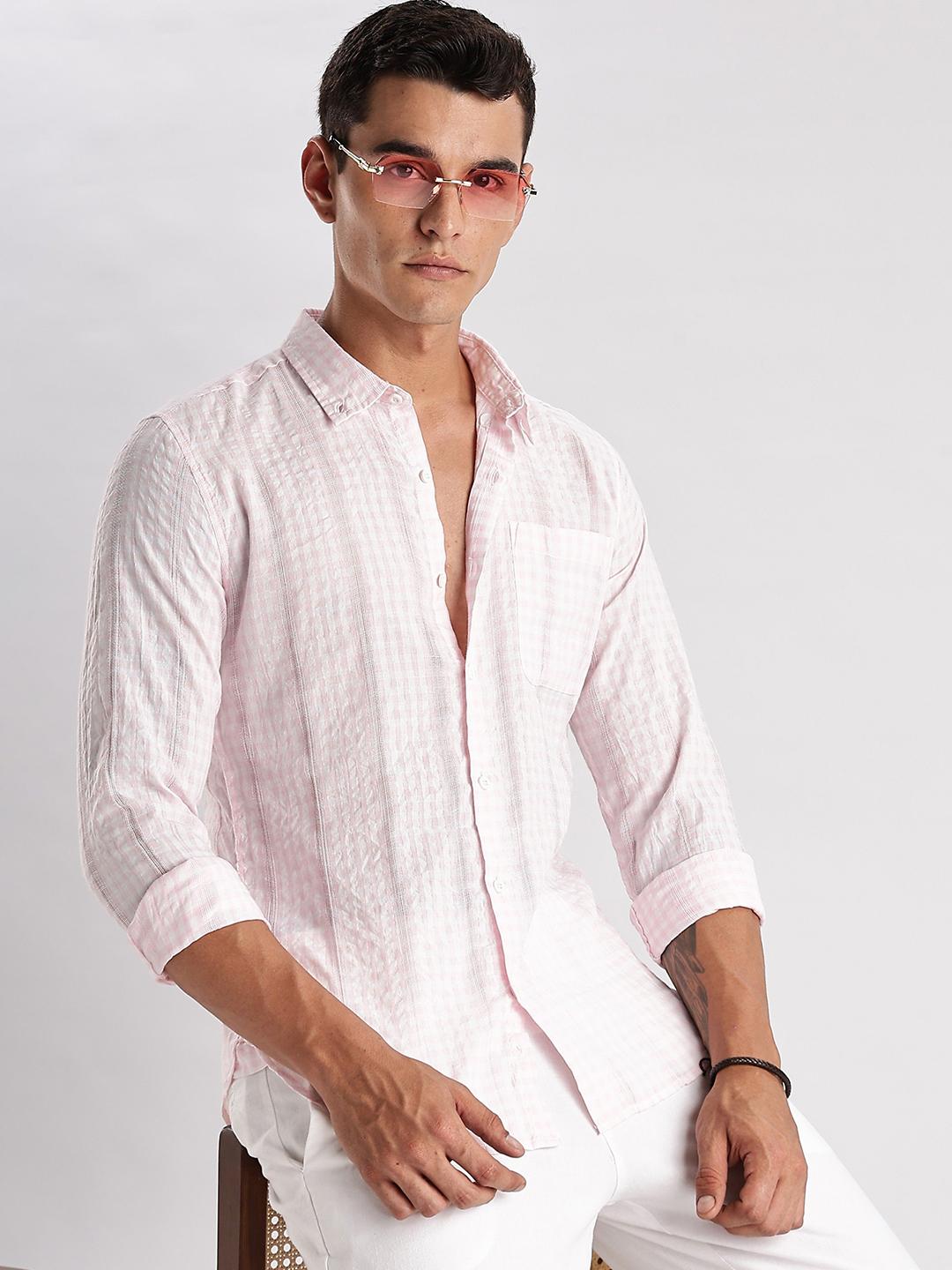 HERE&NOW Slim Fit Vertical Striped Opaque Casual Shirt