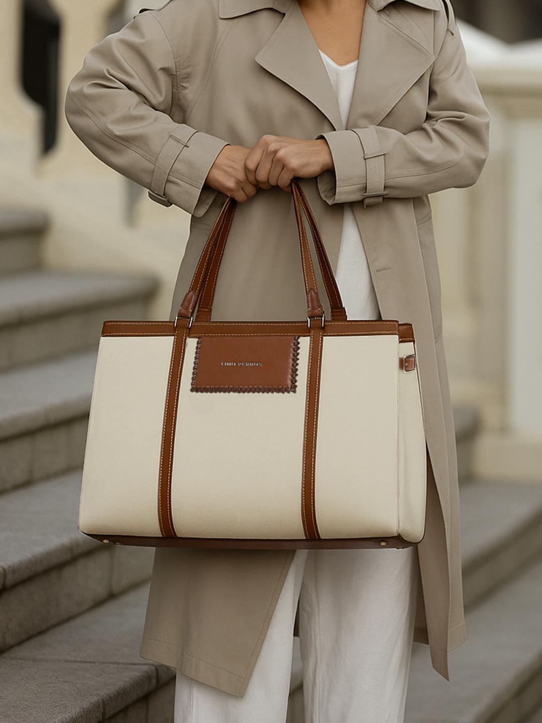 Buy Lino Perros Monroe Leather Laptop Compartment Structured Tote Bag - - Accessories for Women
