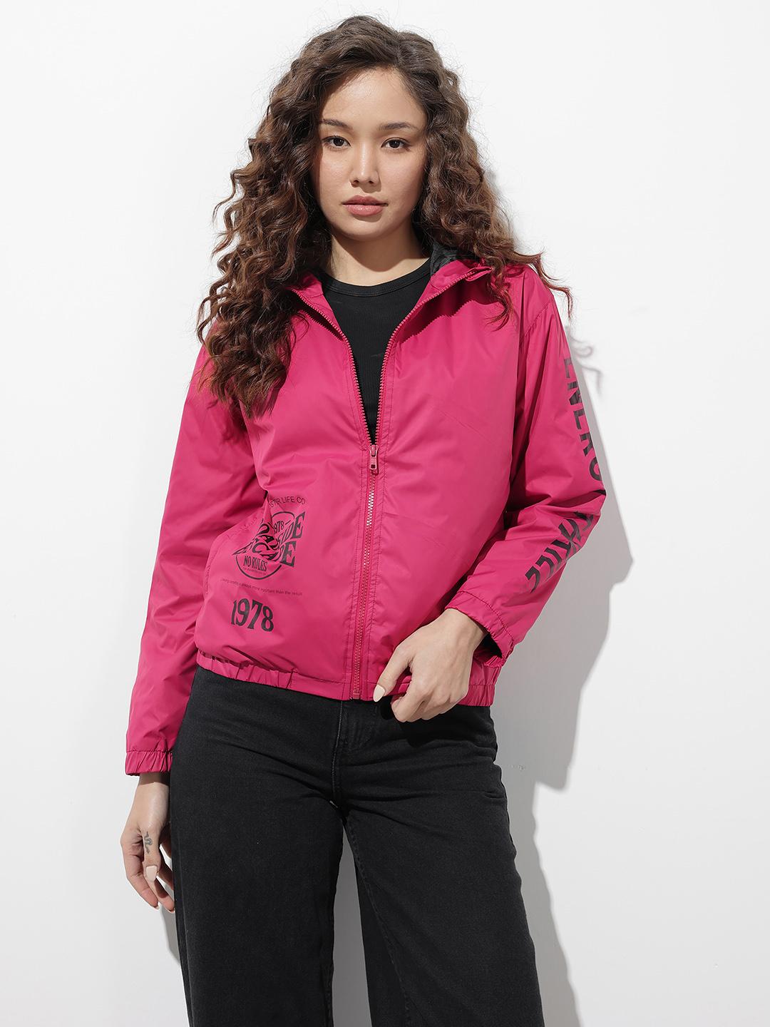 The Roadster Life Co. Typography Printed Hooded Tailored Jacket