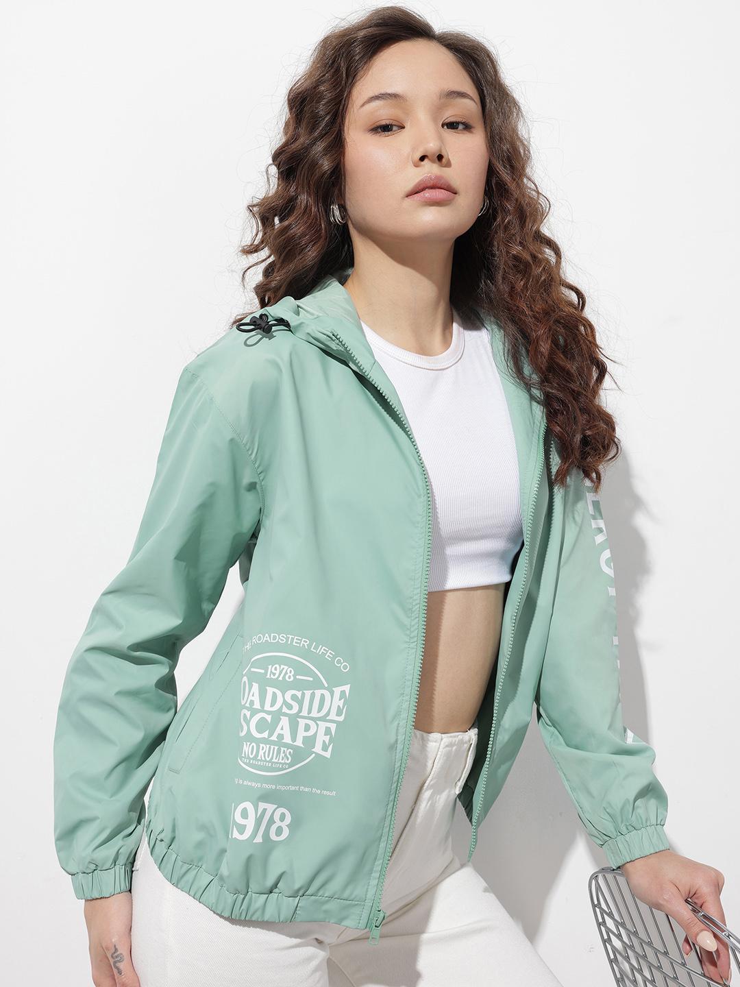 Buy The Roadster Life Co. Typography Printed Hooded Tailored Jacket -  - Apparel for Women