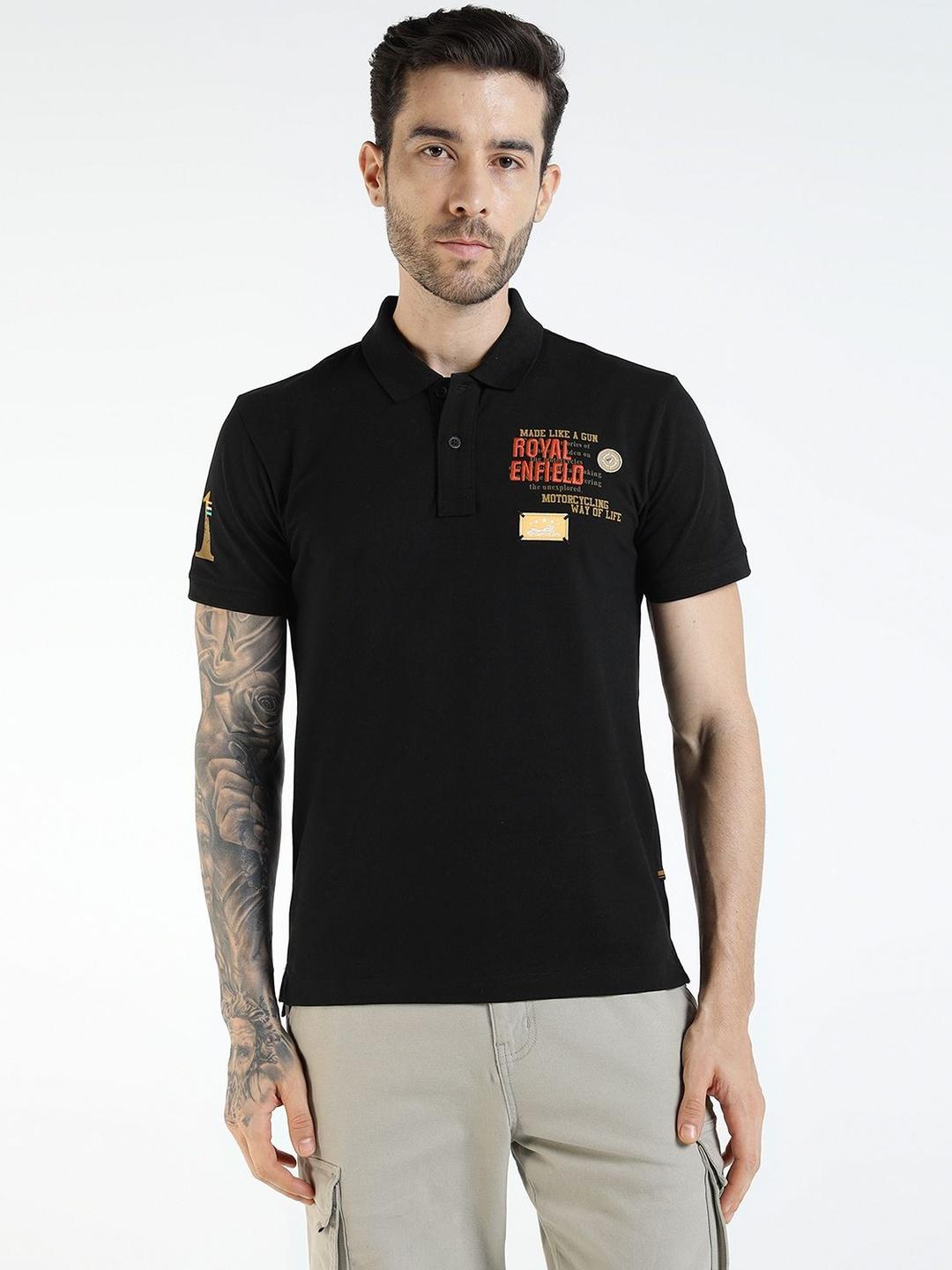 Buy Royal Enfield Men Typography Printed Polo Collar T Shirt - Tshirts ...