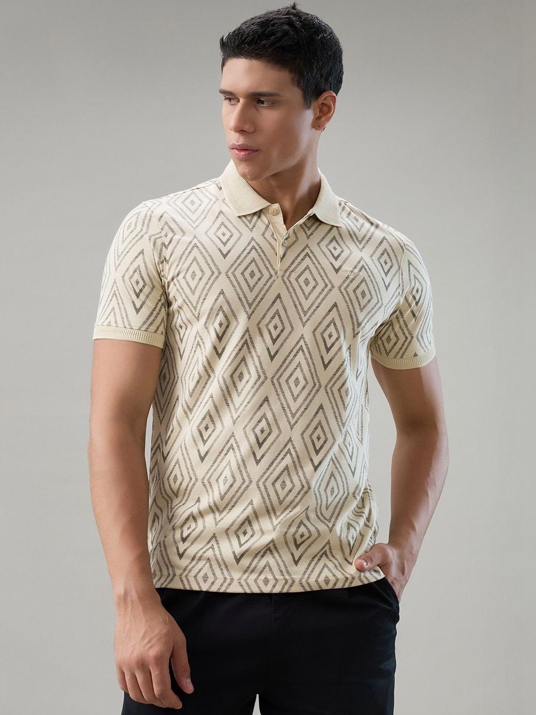 Buy ColorPlus Men Printed Polo Collar Slim Fit T Shirt - Tshirts for ...