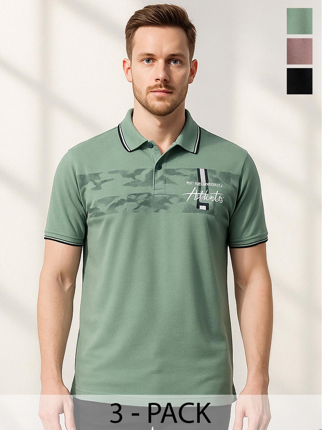 Buy Dollar Men 3 Printed Polo Collar T Shirt - Tshirts for Men 36748973 ...