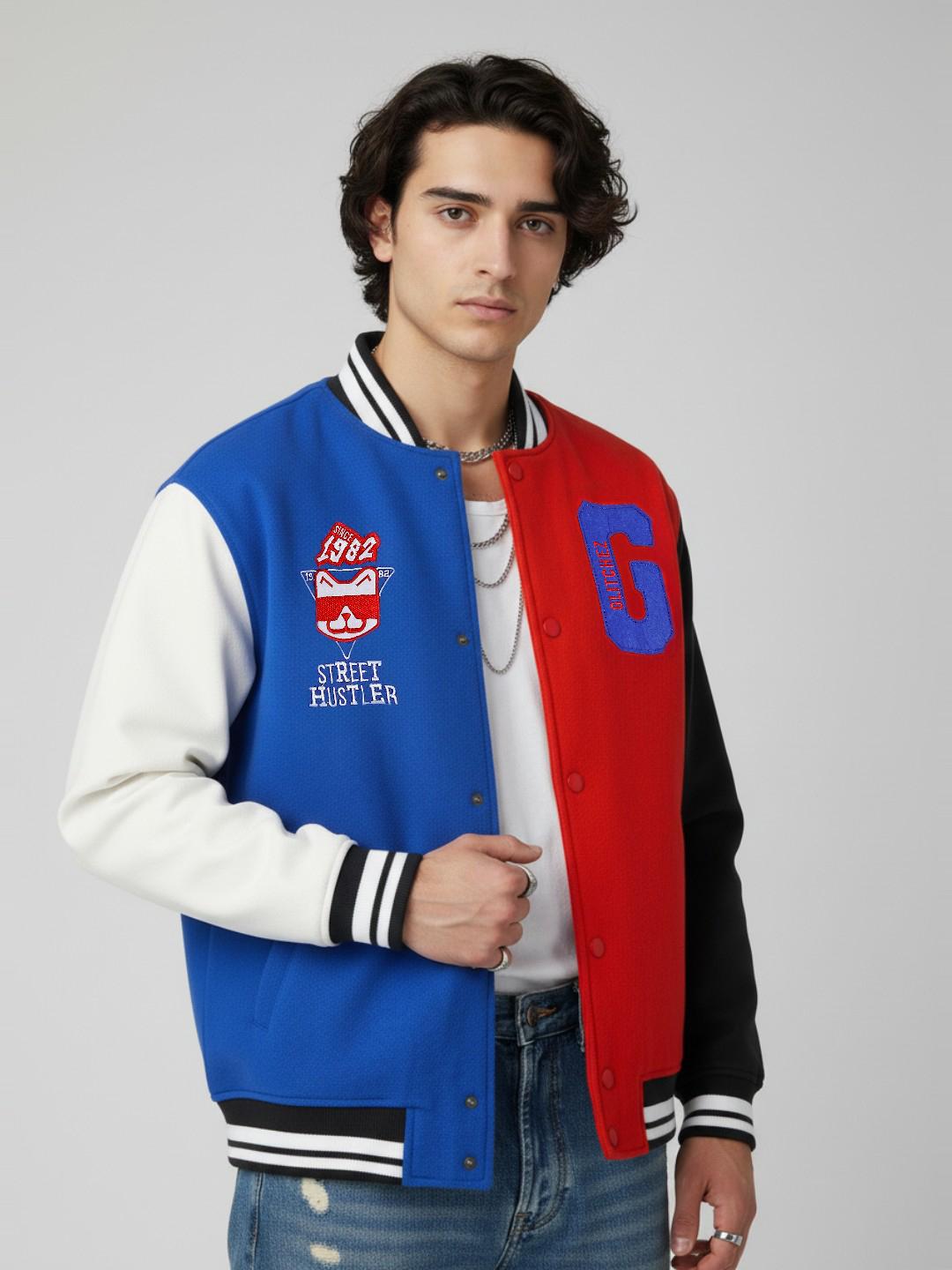 glitchez Men Colourblocked Bomber Jacket