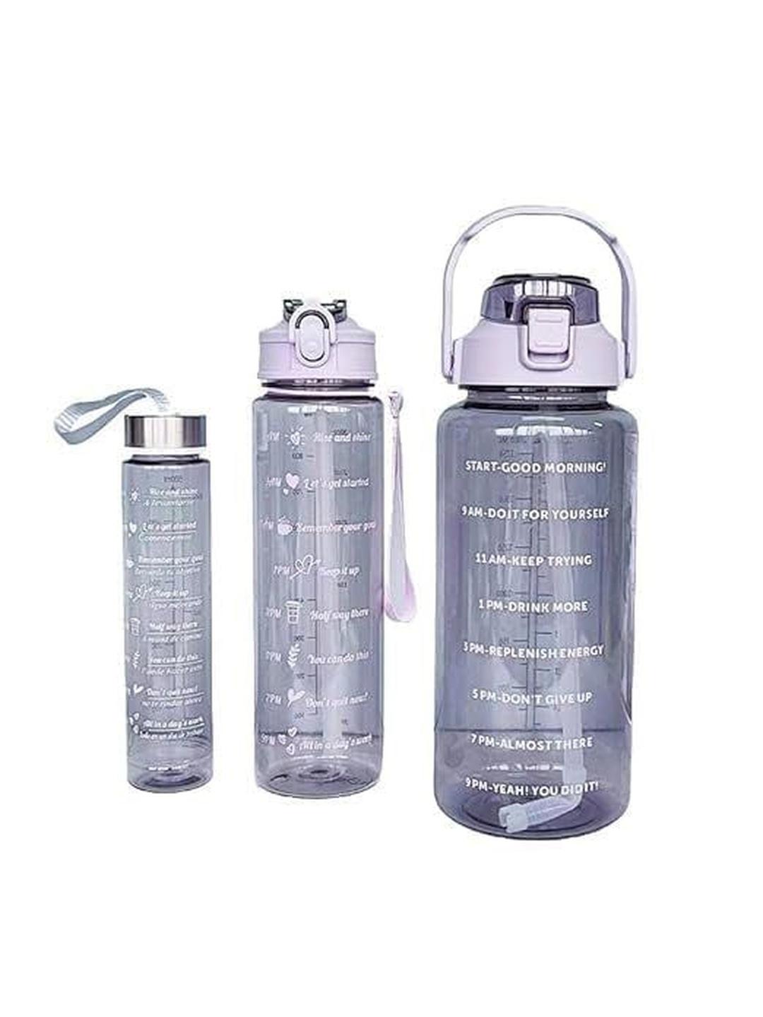 Buy Virtuous Set Of 3 Purple Plastic Solid Water Bottle - - Home for Unisex