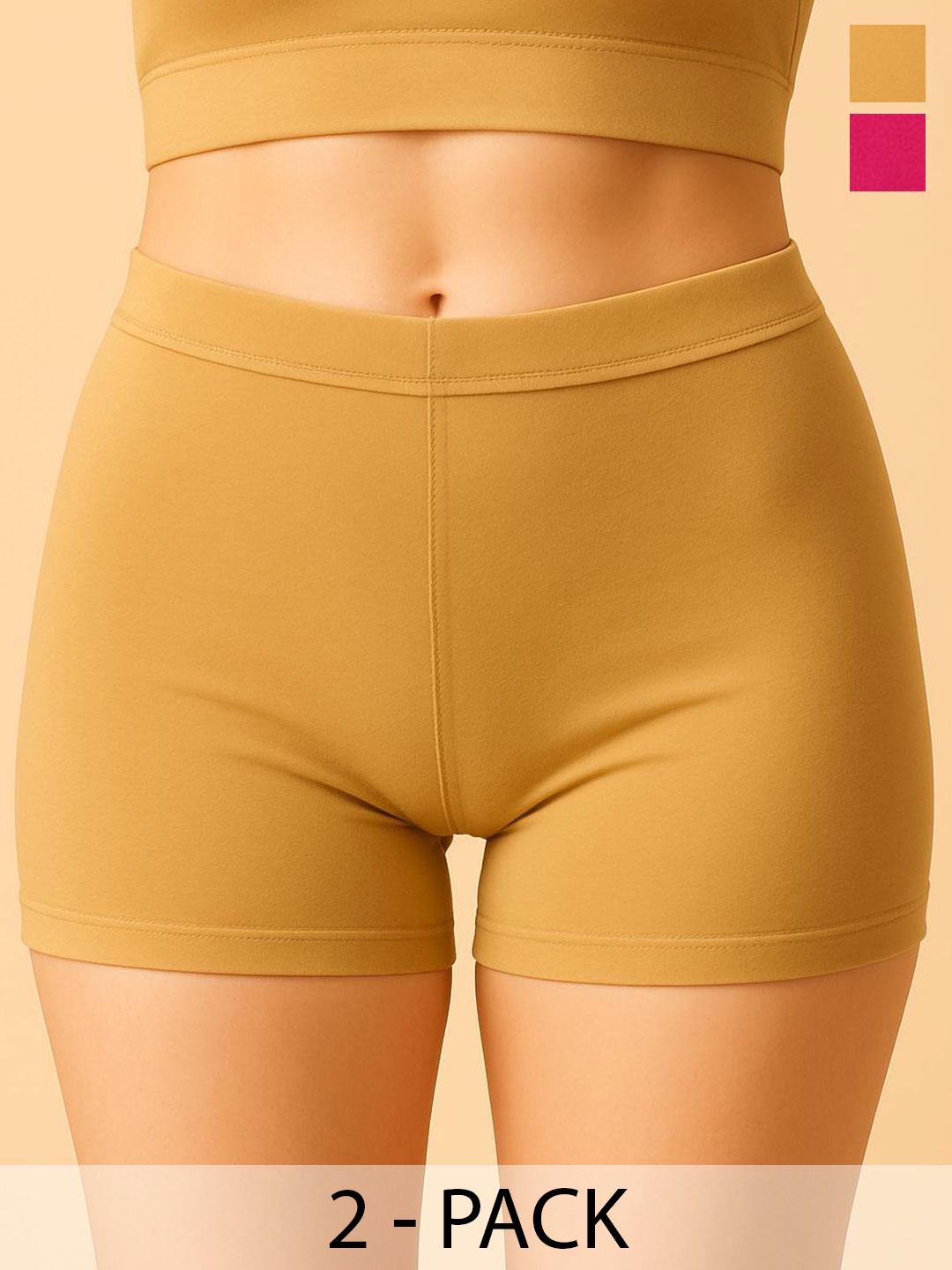 Buy HIRRUX Pack Of 2 High Coverage Cotton Boy Shorts Briefs -  - Apparel for Women