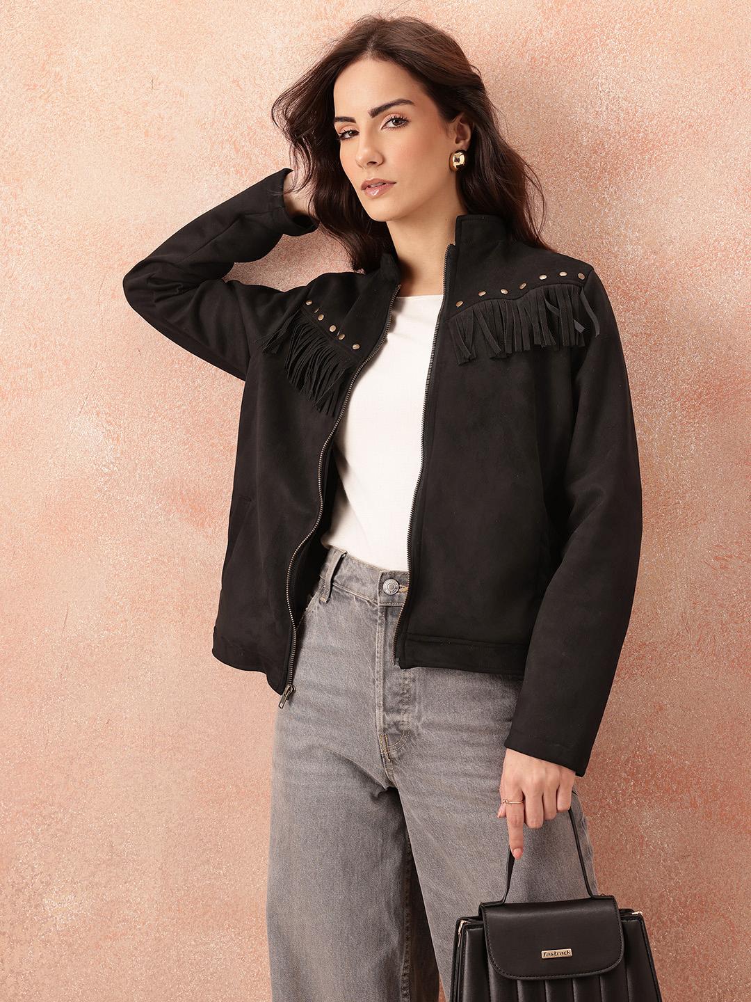 all about you Fringe Detail Tailored Jacket