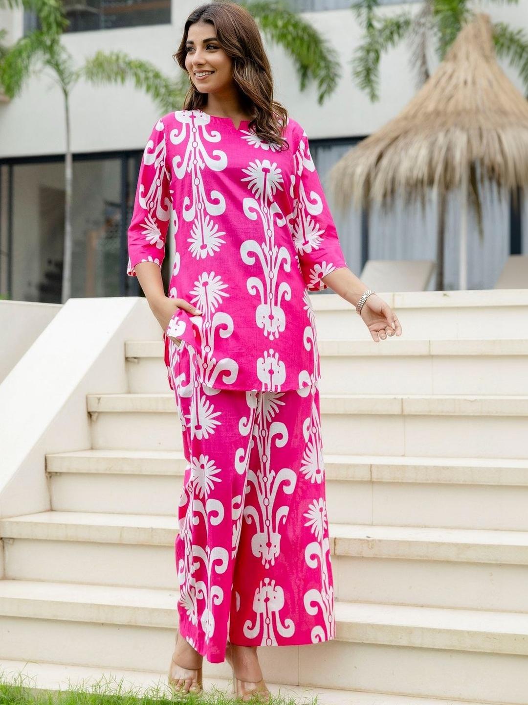 Buy ME & MY Printed Round Neck Top & Palazzos Co Ords -  - Apparel for Women