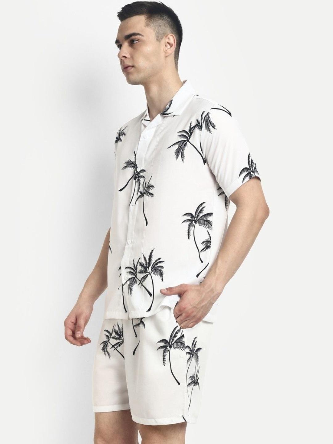 Buy SZN Printed Shirt Collar Shirt With Shorts Co Ords - - Apparel for Men