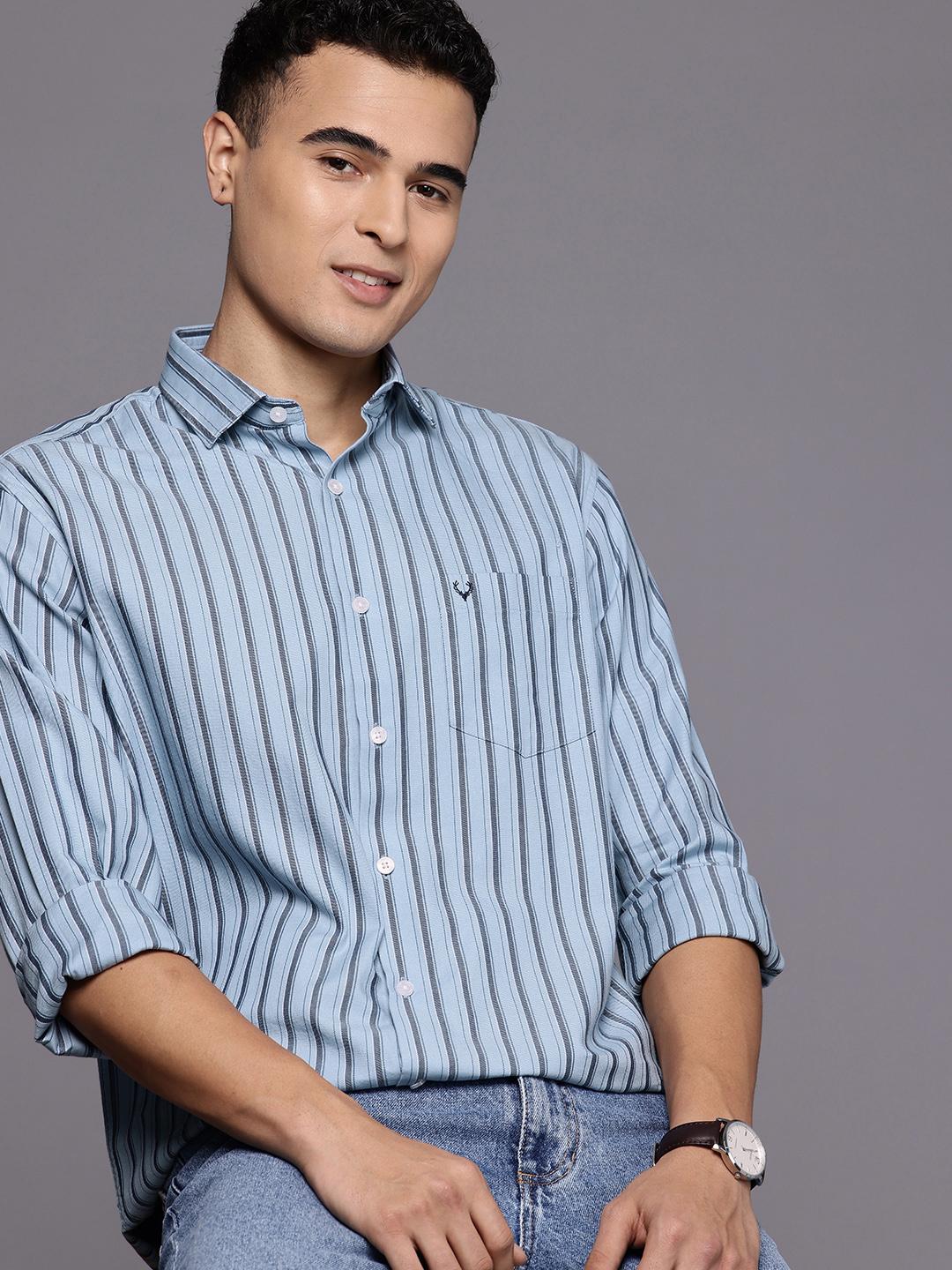 Allen Solly Classic Fit Striped Pure Cotton Casual Shirt