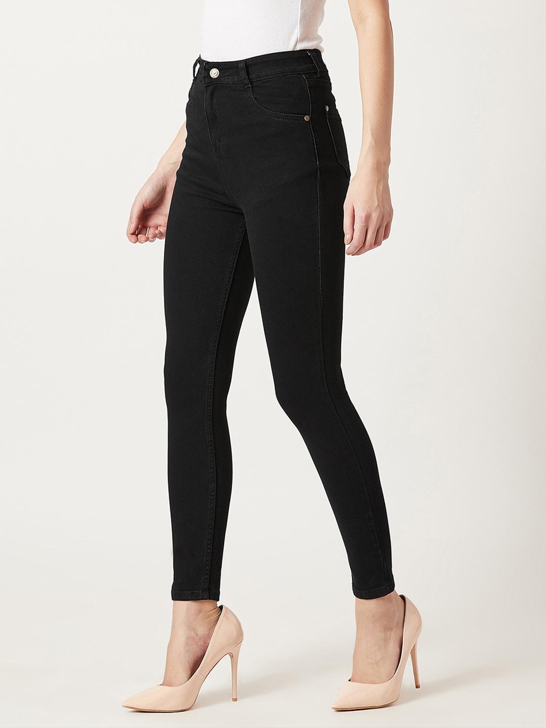 Miss Chase Women Skinny Fit High Rise Clean Look Regular Length Stretchable Denim Jeans