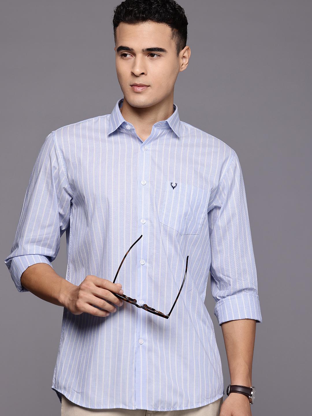 Allen Solly Classic Vertical Striped Pure Cotton Casual Shirt