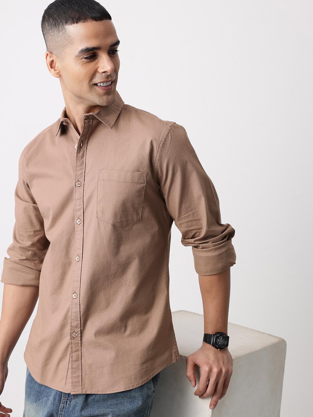 Mast & Harbour Spread Collar Pure Cotton Casual Shirt