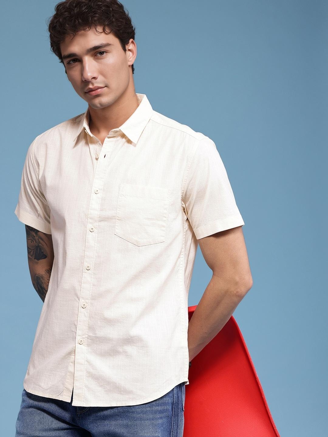 HERE&NOW Slim Fit Pure Cotton Casual Shirt