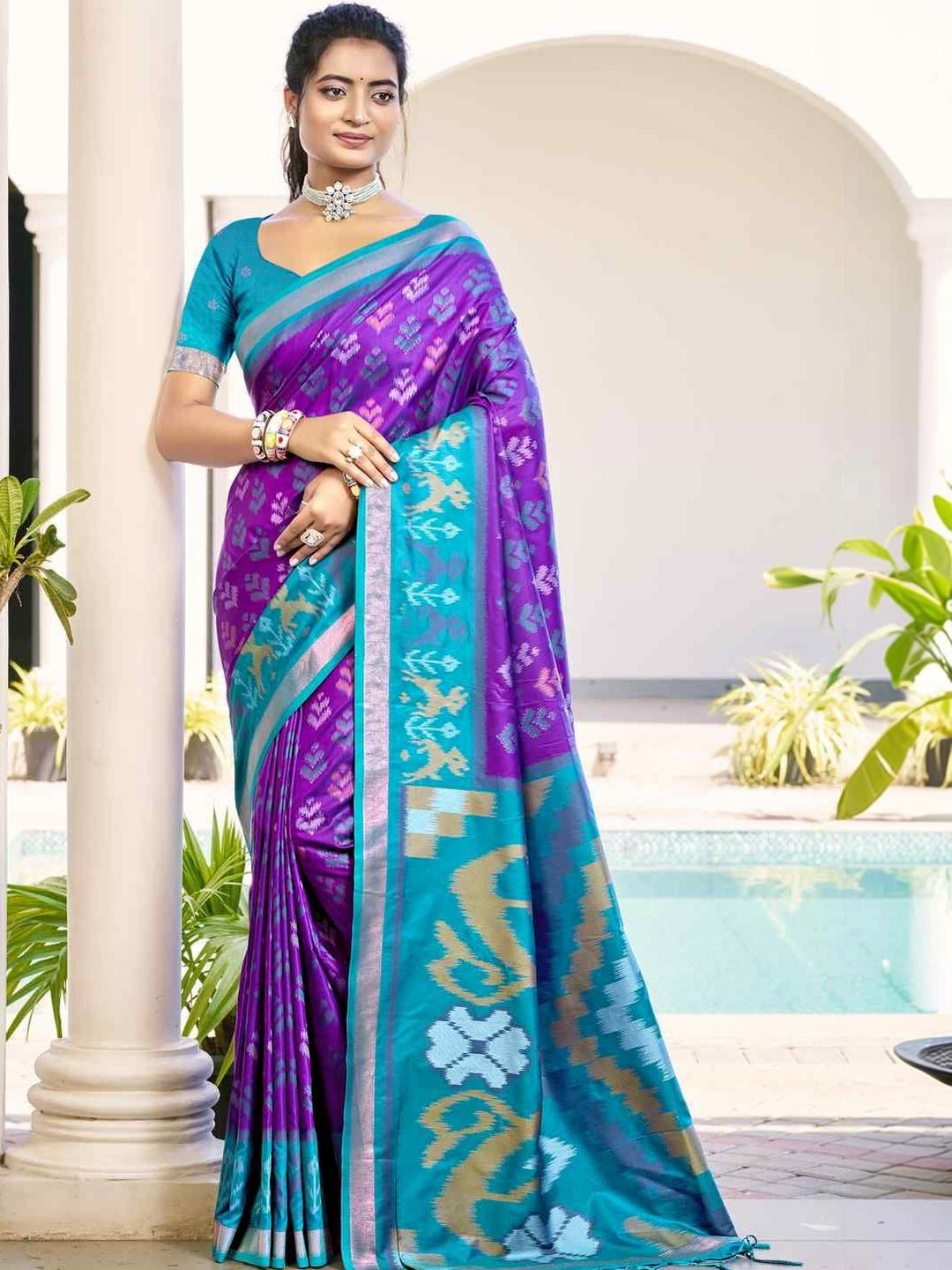 Ethnic Motifs Silk Blend Saree